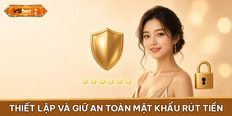 Bàn phím số trừu tượng với sáu chấm tròn sáng và chiếc khiên phía trên